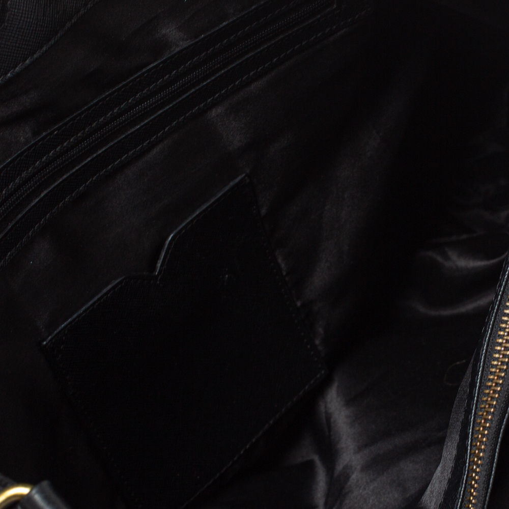 DKNY Black Leather Turnlock Pocket Tote - Picture 7 of 9